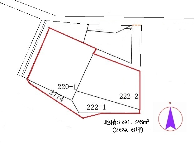 鴨川市の古家付売地の間取り